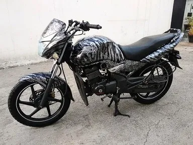 Motorcycle with camouflage finish