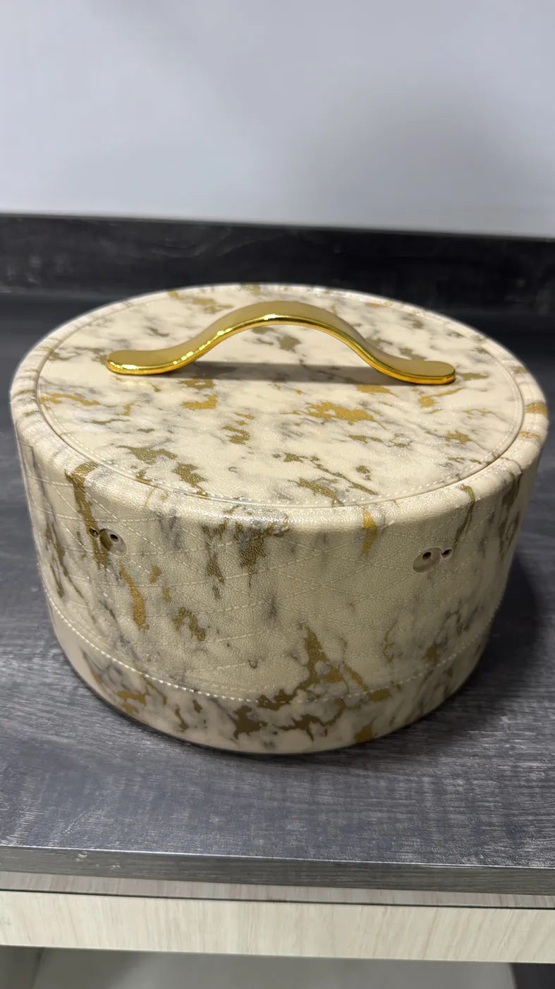 Marble jar with gold handle – hydrographic printing by RR Hydroxx