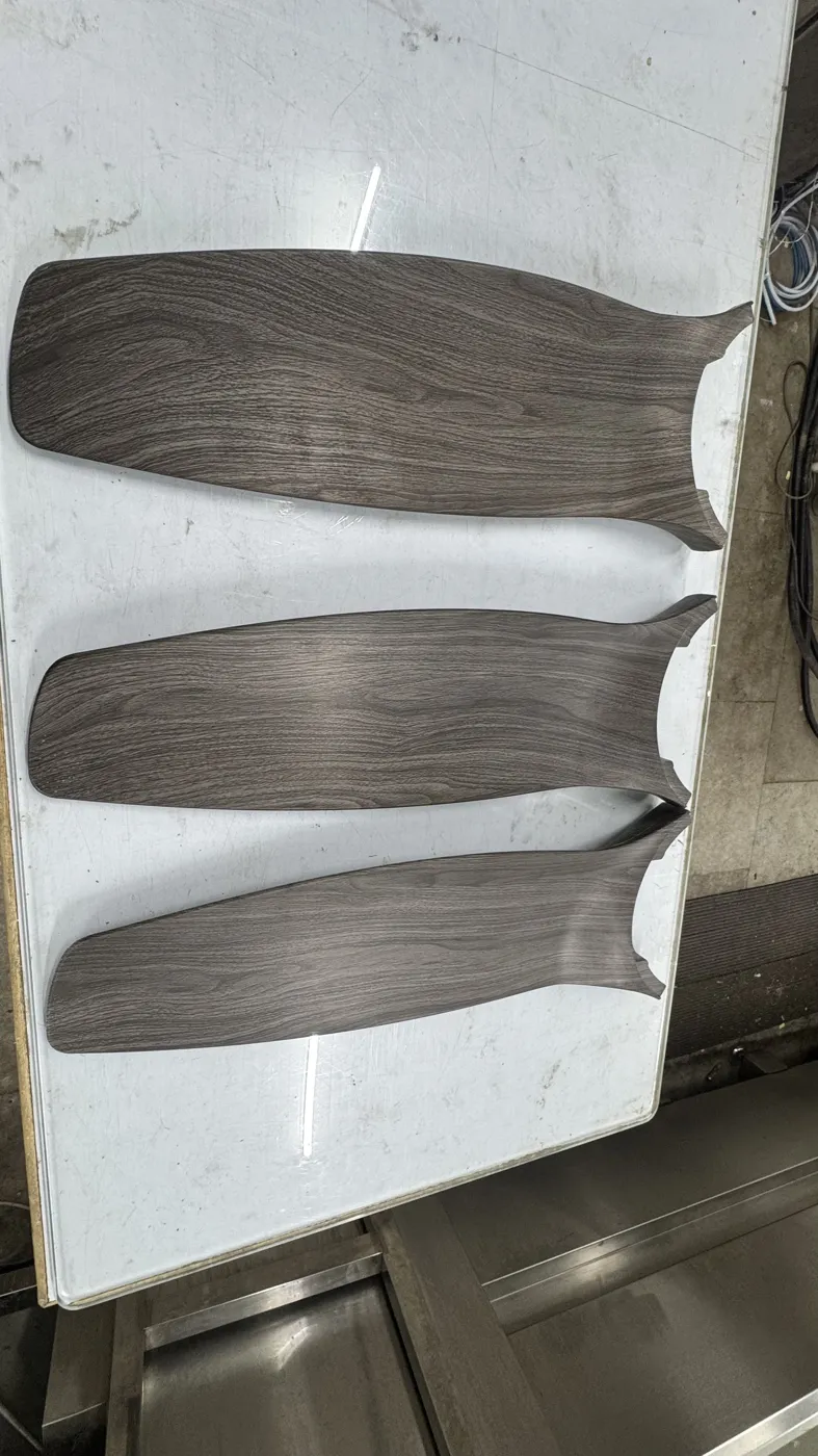 Grey wood fan blades – hydrographic printing by RR Hydroxx