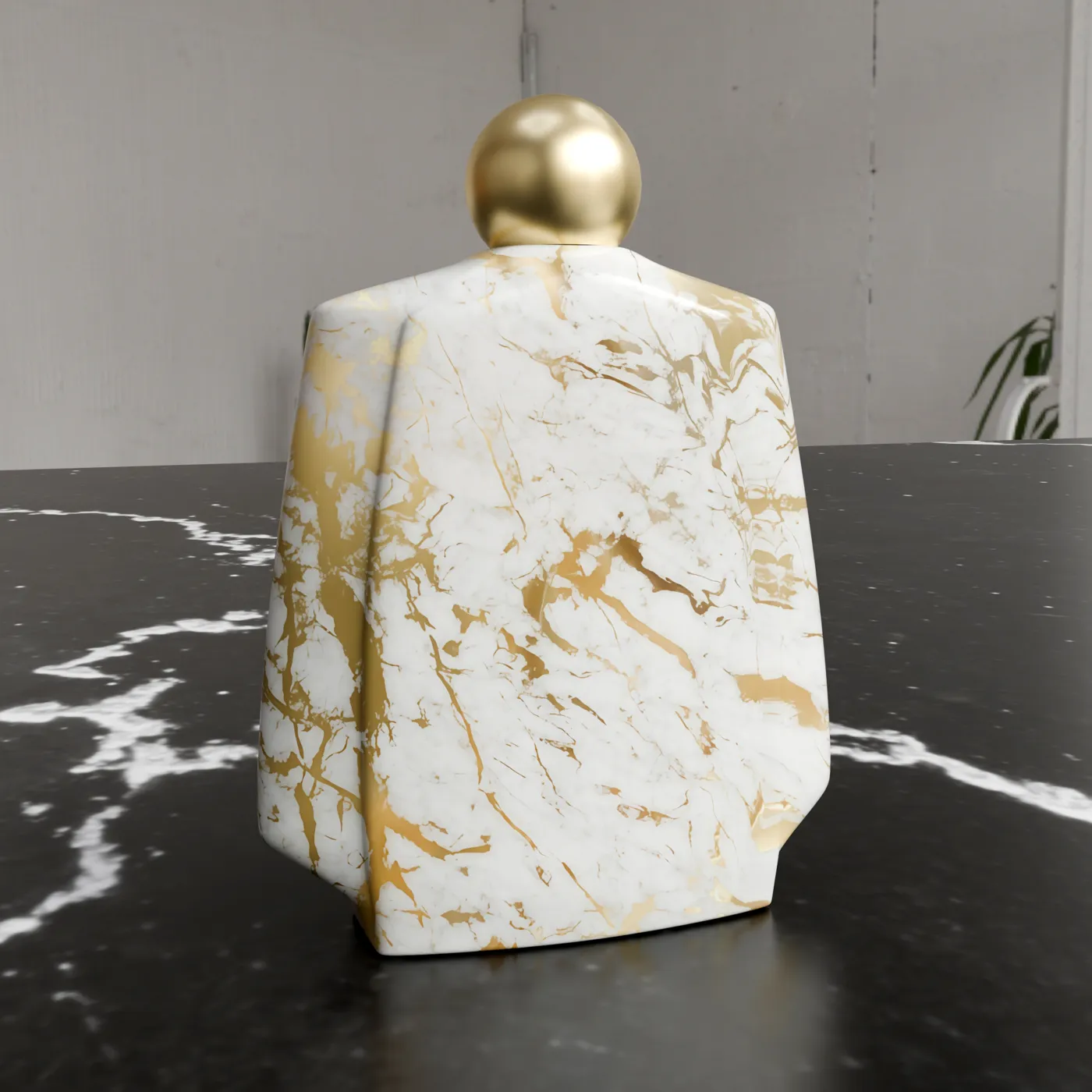 Gold-vein perfume flacon – hydrographic printing by RR Hydroxx